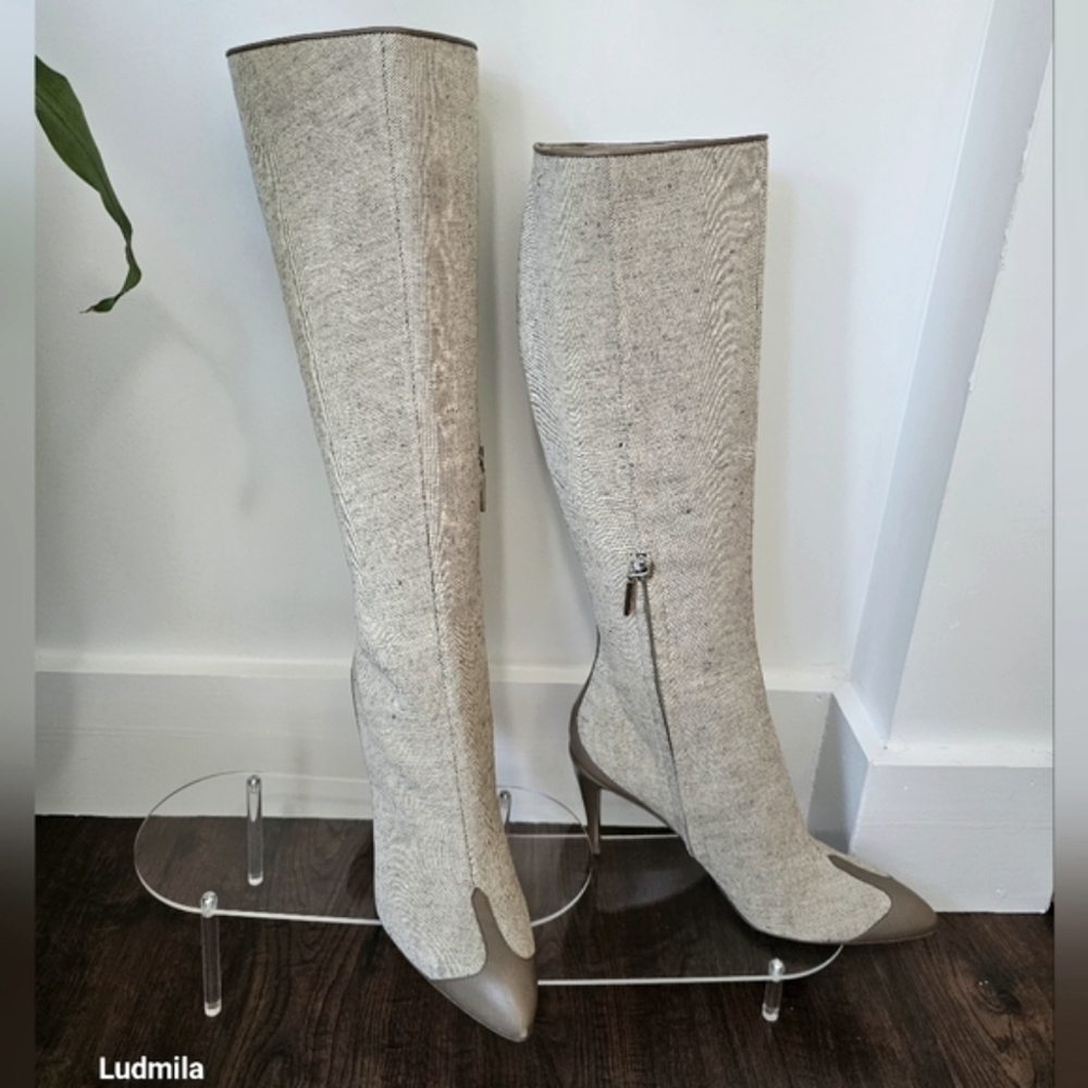 MAX MARA size 39‎ canvas and leather boots. New without tags